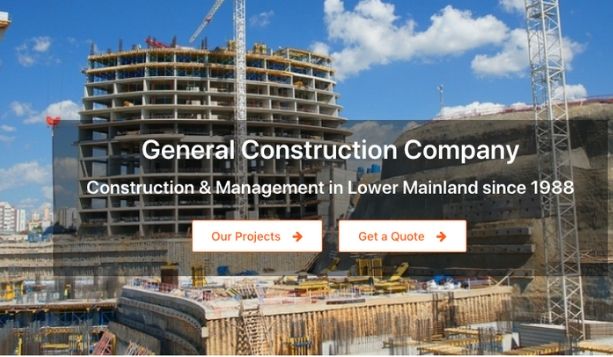 construction company website in Vancouver